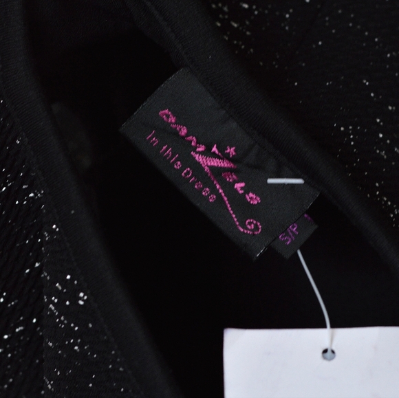 black sparkle sheath dress with front keyhole, small - Picture 9 of 12